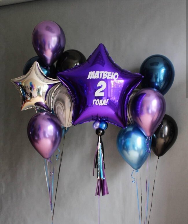 Шарики на день рождения "Фиолетовая звезда"